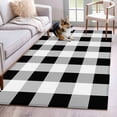 thumbnail image 1 of Black White Plaid Runner Rug 2.7x5 FT, Non Slip Entryway Carpet, Spring Farmhouse Buffalo Checkered Washable Soft Floor Carpet Entrance Mat Non-Shedding Throw Rug for Hallway Laundry Room Bedside, 1 of 9