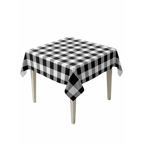 Black and White Plaid Table Cloth, Farmhouse Checkered Buffalo Waterproof Tablecloth for Square Tables, Reusable Washable Fabric Table Cover for Restaurant Kitchen Dining Tables 60"x60"