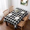 thumbnail image 1 of Black White Plaid Table Cloth Waterproof Tablecloths, Modern Simple Buffalo Check Gingham Tablecloth Dining Table Cover for Kitchen Party Tabletop Outdoor, Rectangle Tablecloth 60x102 Inch, 1 of 9