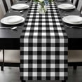 thumbnail image 1 of Black White Plaid Table Runner 120 Inches Long, Modern Simple Buffalo Check Gingham Kitchen Coffee Dining Table Decoration for Home Party Birthday Wedding Home Decor 13x120 Inches, 1 of 8