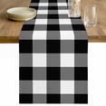 thumbnail image 1 of Black White Plaid Table Runner 36 Inches Long Farmhouse Dress Scarves, Farmhouse Modern Abstract Art Buffalo Dining Tablerunner for Coffee Table/Kitchen Island/Party Décor, Small 13" x 36", 1 of 8