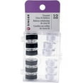 thumbnail image 1 of Black & White Plastic Class 66 Bobbins - Threaded - 12 per Pack, 1 of 1