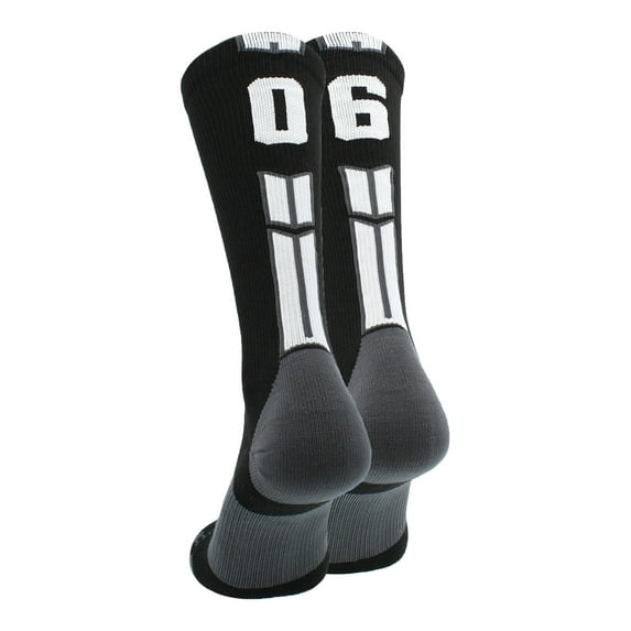 Black/White Player Id Crew Number Socks (#06, Small)