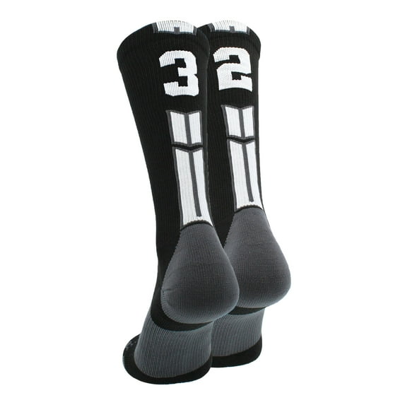 Black/White Player Id Crew Number Socks (#32, Medium)