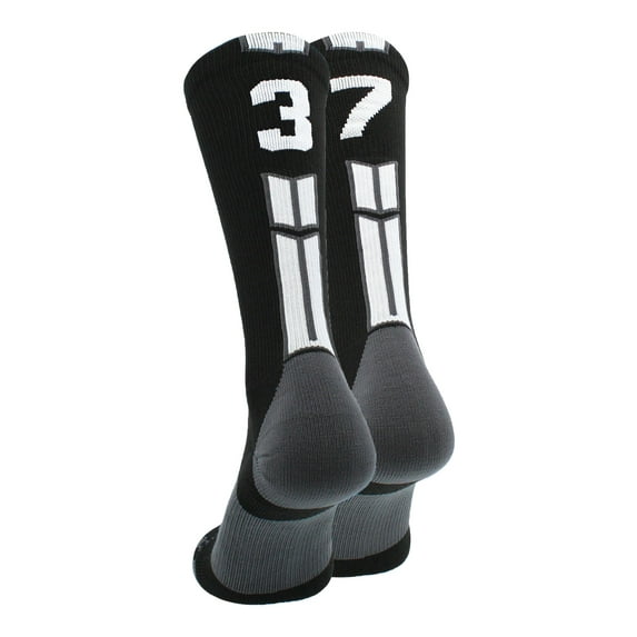 Black/White Player Id Crew Number Socks (#37, Large)
