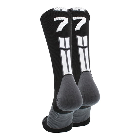 Black/White Player Id Crew Number Socks (#77, Large)