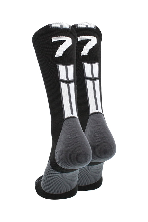 Black/White Player Id Crew Number Socks (#77, Large)