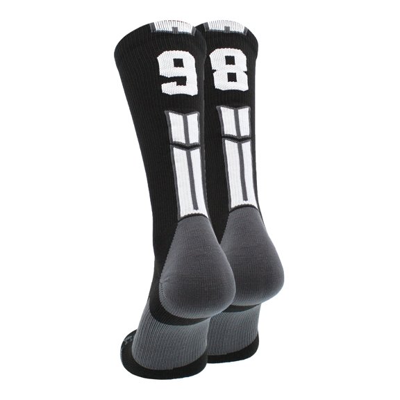 Black/White Player Id Crew Number Socks (#98, Large)