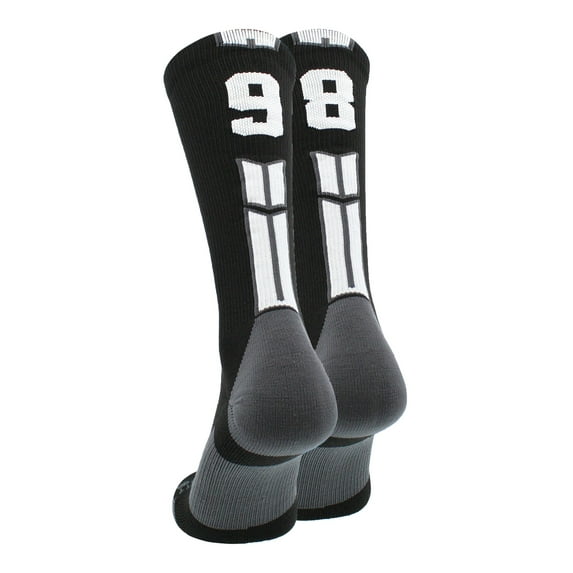 Black/White Player Id Crew Number Socks (#98, Medium)