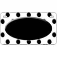thumbnail image 1 of Black White Polka Dot Black Center Oval Metal Novelty License Plate 7" x 4" Motorcycle, 1 of 1