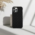 thumbnail image 1 of Black White Polka Dot Neutral Classic Phone Case Compatible with iPhone 11 to 16 Pro Max, 1 of 2