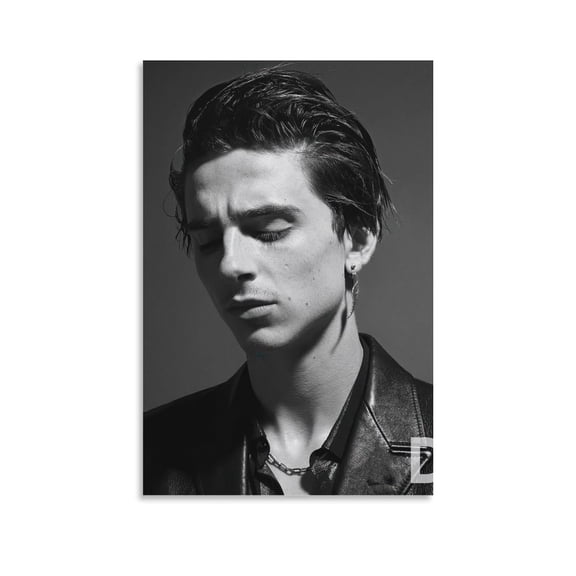 Black White Post - American Actor Timothée Chalamet Wall Art Picture Painting Poster Canvas Print Posters Artworks Bedroom Living Room Decor 12x18inch(30x45cm)