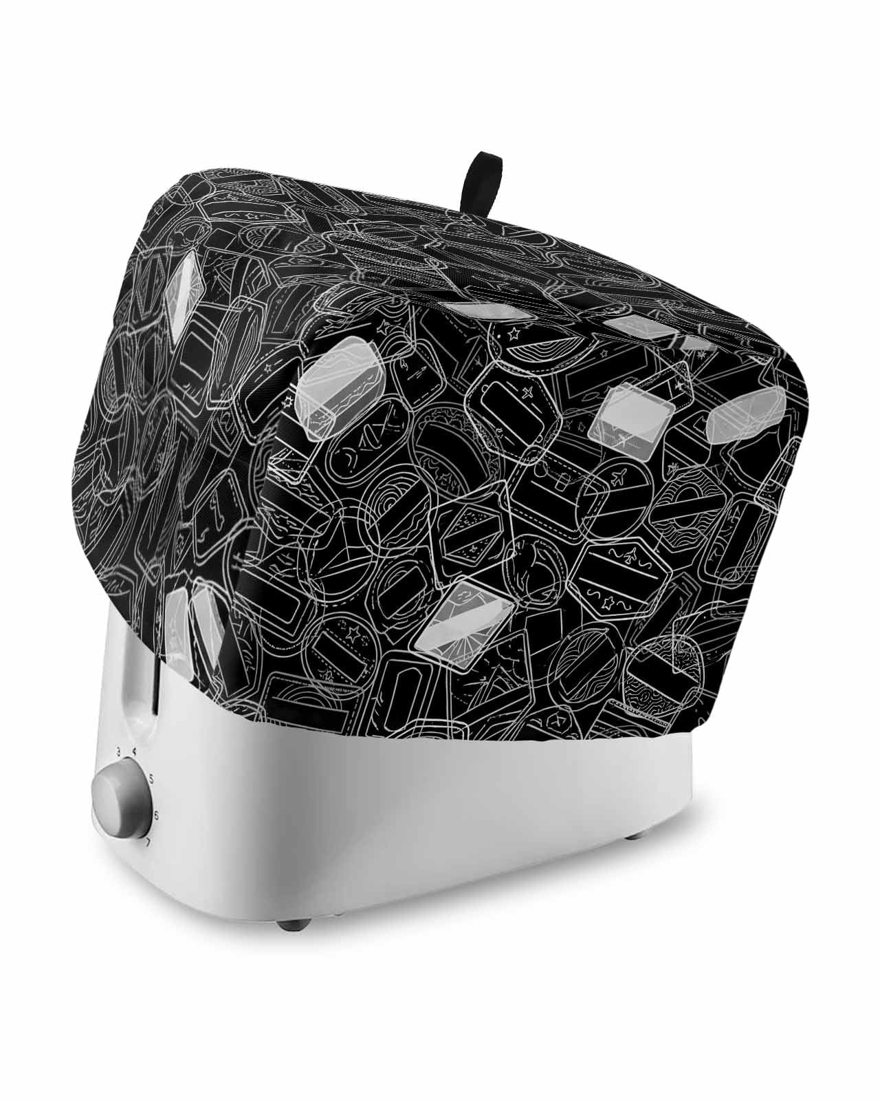 Black White Postmarks Toaster Cover 2 Slice, Small Kitchen Appliance ...
