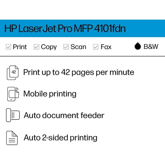 Black & White Printer, Print Scan Copy Fax, Fast Speeds, Easy Setup, Mobile Printing, Security, Best for Small Teams
