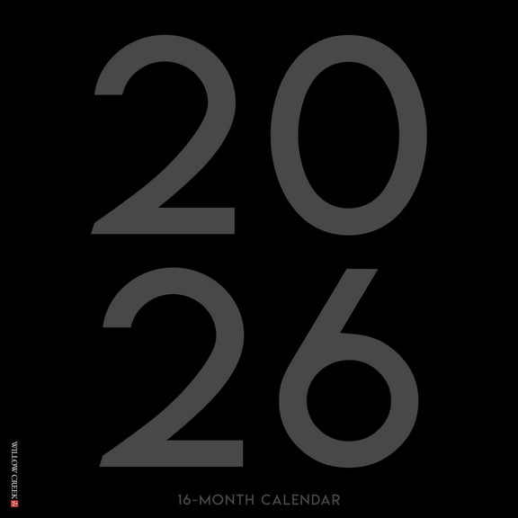 Black & White Professional Large Grid 2026 Wall Calendar