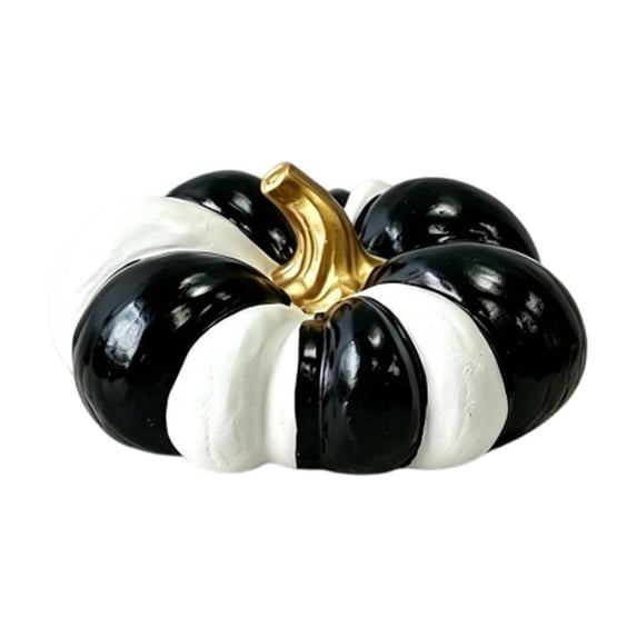 Black White Pumpkin Decor Resin Pumpkin Figurines Home Decor Table Decor Shelf Decor Mantel Decor Farmhouses Thanksgiving Fall Centerpiece