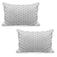 thumbnail image 1 of Black and White Quilted Pillowcover Set of 2, Geometric Diagonal Squares and Stripems Pattern Modern Style Design, Standard Queen Size Pillow Cover Bedroom, 30" x 20", White Black, by Ambesonne, 1 of 1