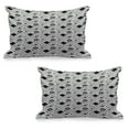 thumbnail image 1 of Black and White Quilted Pillowcover Set of 2, Geometrical Diagonal Pattern with Various Different Squares Contemporary, Standard Queen Size Pillow Cover Bedroom, 30" x 20", Black White, by Ambesonne, 1 of 1