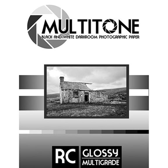 Inkpress MultiTone Black & White Resin Coated BW Glossy Darkroom Photographic Paper, 8x10", 100 Sheets