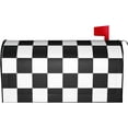 thumbnail image 1 of Black White Race Checkered Flag Pattern Magnetic Mailbox Cover Waterproof MailWraps Letter Box Cover for Garden Yard Outdoor Decor Large Size - 25.5 x 21 in, 1 of 5