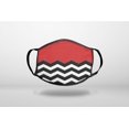 thumbnail image 1 of Black White Red Chevron - 3-Ply Reusable Soft Cloth Face Covering, Unisex, Cotton Inner Layer, 1 of 3