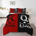 thumbnail image 1 of Black White Red Couple King Bedding Set For Adults Men Women,King And Queen Crown Comforter Set Mr Mrs His Her Down Comforter Romantic Valentine'S Day Gifts Bed Set 3 Pcs Room Decor, 1 of 7