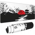 thumbnail image 1 of Black White Red Mouse Pad 31.5x11.8 Inch XL Large Gaming Extended Mousepad Big Desk Pad Stitched Edges Rubber Keyboard Mat for Office Desktop, 1 of 5