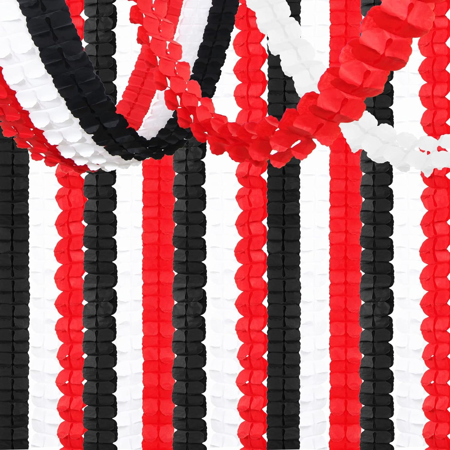 Black WhiteRed Party Decorations Streamers Garland 157Ft Graduation
