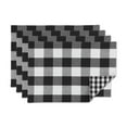 thumbnail image 1 of Black/White Reversible Gingham/Buffalo Check Placemat Set, 1 of 10