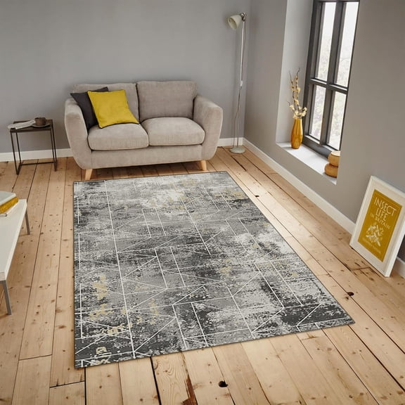 Black and White Rough Wall Carpet, Curved Line Area Rugs, Strip Rug Non-Slip Wear-Resistant and Non-Fading Suitable for Living Room Study Bedroom Kitchen 3ft x 4ft