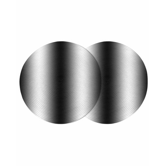 Black White Round 13 Inch Placemats Set of 2, Gradient Gray Monochrome Minimalist Stripe HeatResistant Non Slip Place Mats for Dining Table, Wipeable Braided Kitchen Table Mats for Housewarming