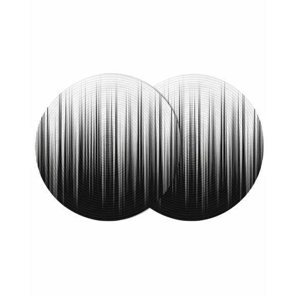 Black White Round 13 Inch Placemats Set of 2, Modern Geometric Abstract Gradient Striped HeatResistant Non Slip Place Mats for Dining Table, Wipeable Braided Kitchen Table Mats for Housewarming