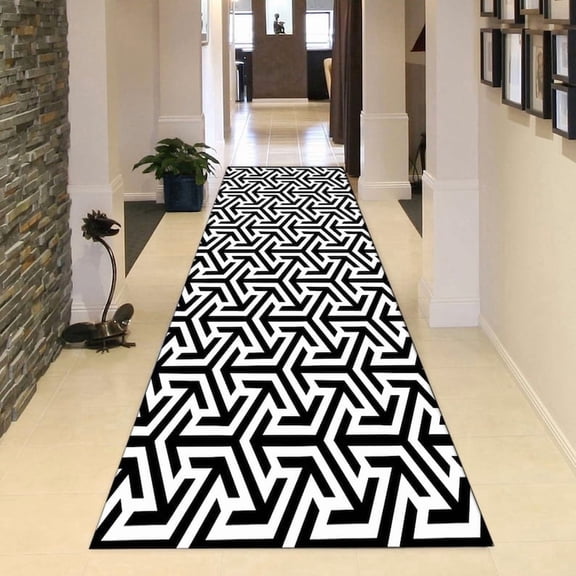 Black White Runner Rug, Arrow Runner Rug, Gift Hallway Rug, Long Rug, Hotel Carpet, Runner Gift, Cool Runner Rug, Non Slip Runner Rug, Area Rug Gift for Friends