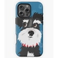 thumbnail image 1 of Black White Schnauzer Blue Daisies Phone Case for iPhone 16 15 14 13 12 11 Pro Max, 1 of 2
