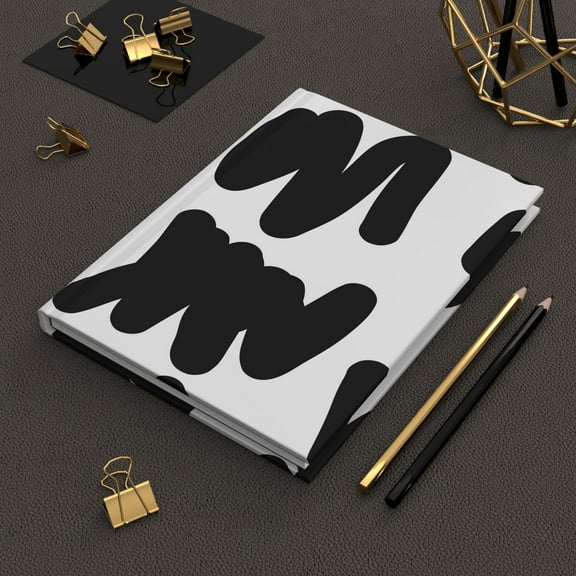 Black & White Scribbles Hardcover Matte Journal