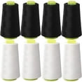 thumbnail image 1 of Black & White Sewing Thread, 8PCS 40S/2 3000 Yard Spool Serger Thread, All Purpose Polyester Thread Serger Thread Cones, 1 of 7