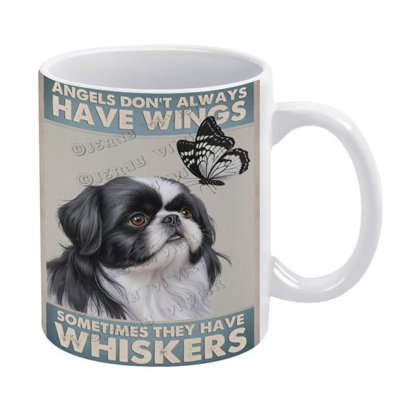 Black White Shih Tzu Ceramic Coffee Mug Tea Cup, Dog Gift for Dog Dad 11 oz