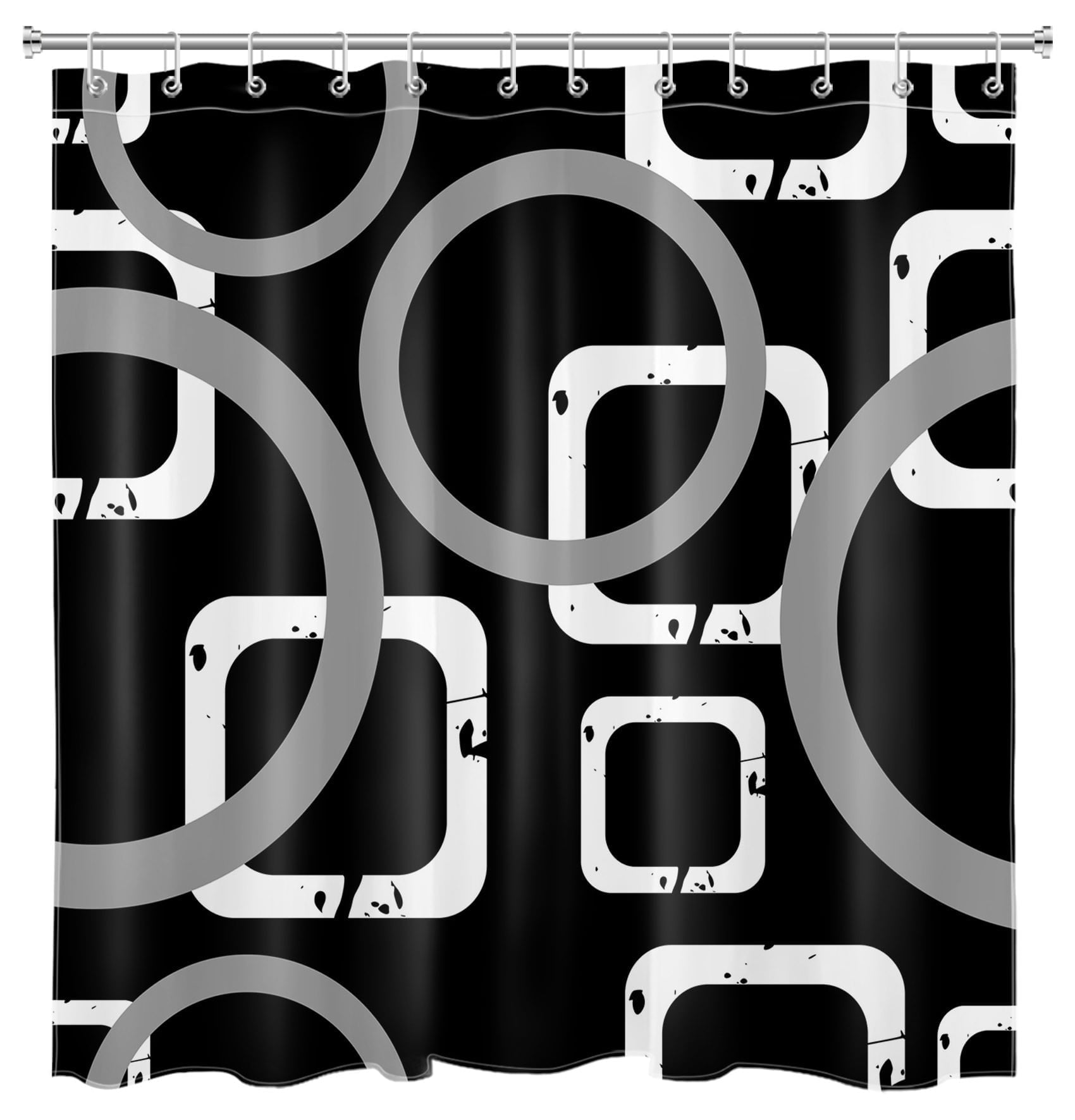 Black and White Shower Curtain Abstract Geometric Grey Striped Bathroom Shower Curtain Modern Art Shower Curtain Home Decor Waterproof Durable Shower Curtain Accessories with 12 Hooks 72x78 Inches