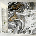 thumbnail image 1 of Black and White Shower Curtain, Abstract Marble Shower Curtain for Modern Bathroom Decor, Waterproof Fabric Cool Trippy Colorful Gouache Bathroom Curtains Set with Hooks, 1 of 5