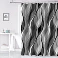 thumbnail image 1 of Black and White Shower Curtain for Bathroom Black and Gray Shower Curtain Fabric Modern Abstract Striped Minimalist Bath Curtains Waterproof Shower Curtains Set, Black Gray White, 72 x 72 Inch, 1 of 6