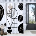 thumbnail image 1 of Black and White Shower Curtain, Black Beige Geometric Fabric Shower Curtain Set, Abstract Mid Century Modern Minimalist Waterproof Shower Curtain for Bathroom - Home Decor, 72 x 72, 1 of 6