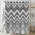 thumbnail image 1 of Black White Shower Curtain,Boho Geometry Fabric Shower Curtains Sets for Bathroom,Farmhouse Stripe Bath Curtain Minimalist Art Curtain with 12 Hooks 72x72 Inches, 1 of 6