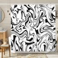 thumbnail image 1 of Black and White Shower Curtain with Cute 72s Retro Boho Hippie Spiral Stripe, Minimal Aesthetic Groovy Art Bath Curtain Modern Abstract Swirl Bathroom Decor Set with Hooks 72X72IN, 1 of 6