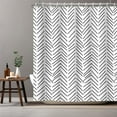 thumbnail image 1 of Black and White Shower Curtain Farmhouse Herringbone Geometric Shower Curtains for Bathroom Decor 72W x 72 L Inches Minimalist Modern Waterproof Fabric Shower Curtains, 1 of 6