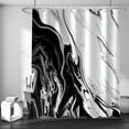 thumbnail image 1 of Black and White Shower Curtain, Modern Abstract Marble Shower Curtain for Bathroom Aesthetic Ink Texture Waterproof Fabric Shower Curtain Set with Hooks, 72x84 Inch, 1 of 6