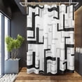 thumbnail image 1 of Black and White Shower Curtain Modern Black Shower Curtains for Bathroom Waterproof Geometric Grey Shower Curtain with Hooks Bathroom Curtain for Hotels Bathtubs, 72x72 inch, 1 of 5