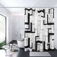 thumbnail image 1 of Black and White Shower Curtains for Bathroom Modern Black Shower Curtain Black and Grey Shower Curtain Set Abstract Geometric Shower Curtain, Water Repellent Machine Washable, Standard Size 72"x72", 1 of 6