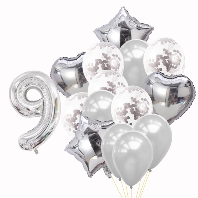 Black White Silver Balloon Garland Kit for Graduation Birthday Wedding