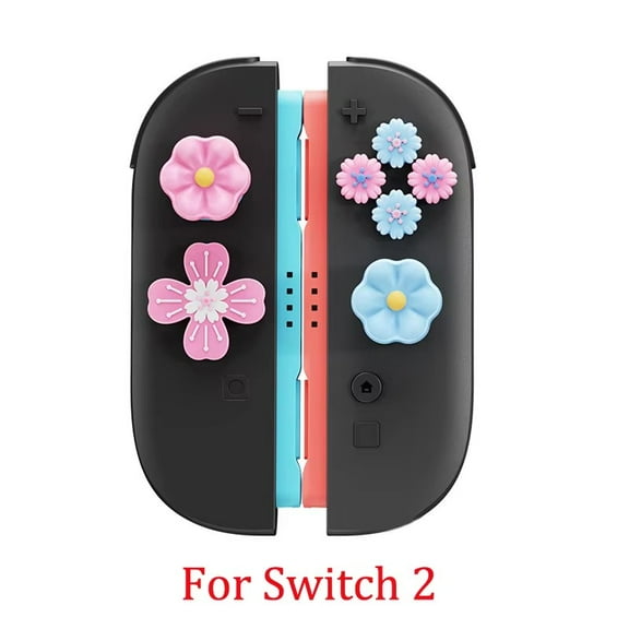Black White Skull Silicone Soft Dpad Cross Button ABXY Key Sticker Skin Case For Switch 2/Oled Joycon Thumb Stick Grip Cap Cover