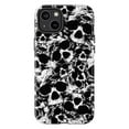 thumbnail image 1 of Black & White Skull Touch Phone Case for iPhone 16 15 14 13 12 11 Pro Plus Mini, Grunge Punk Horror Aesthetic, Dual Layer Protective Halloween Phone Cover, Gift for Goth & Alt Style Fans, 1 of 6